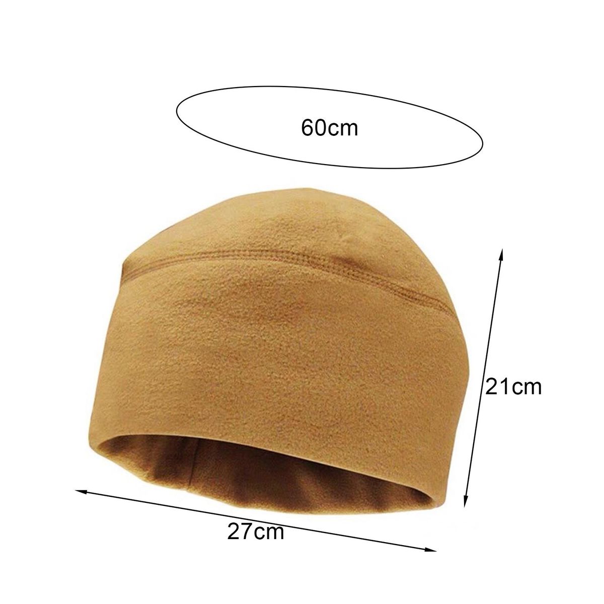 Men Cap Thickened Outdoor Warm Fleece Cap Khaki