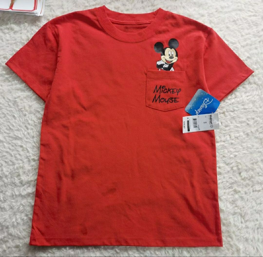 Mickey Mouse Pocket T- Shirt- Red