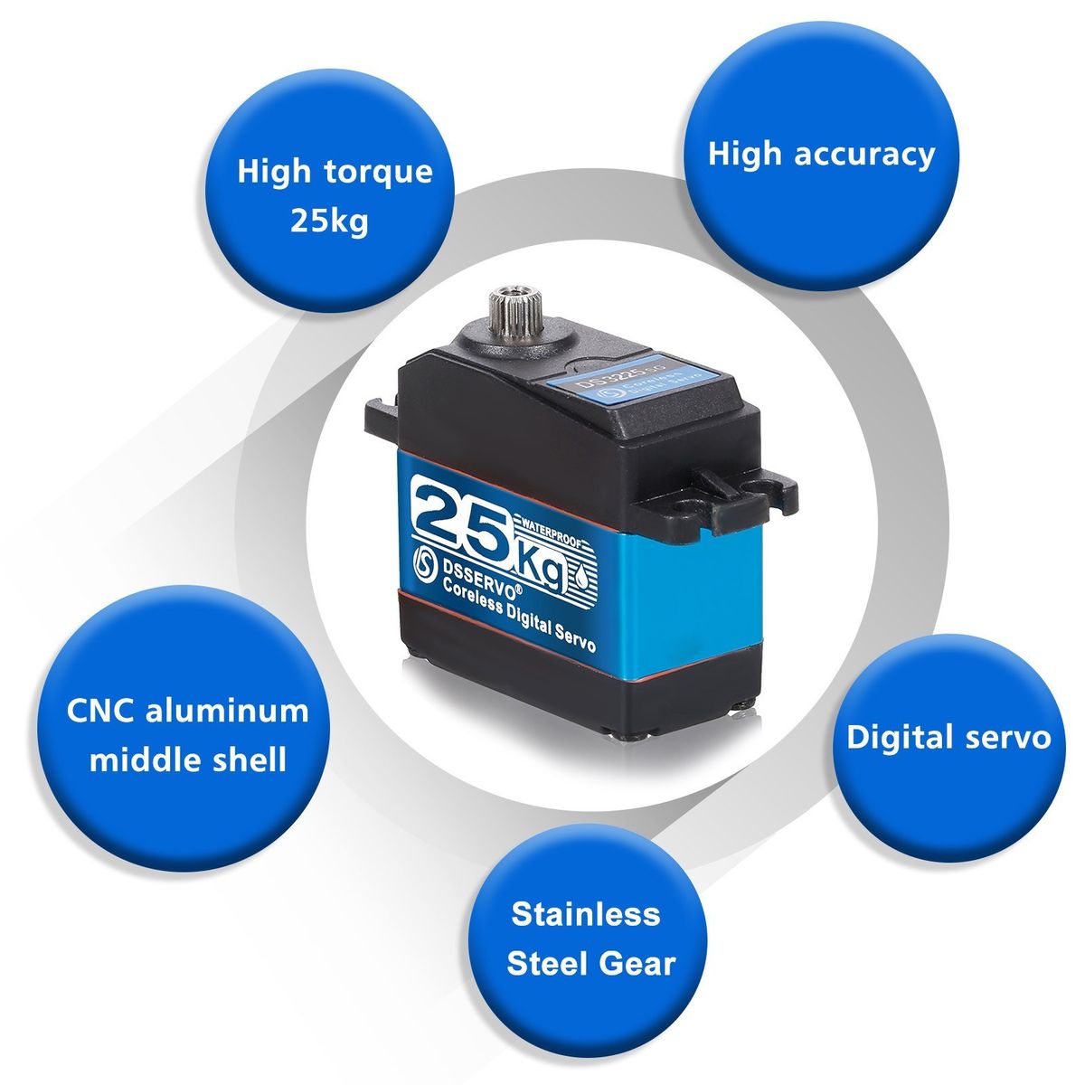 DSSERVO DS3225 25KG Digital Servo Stainless Steel Gear High