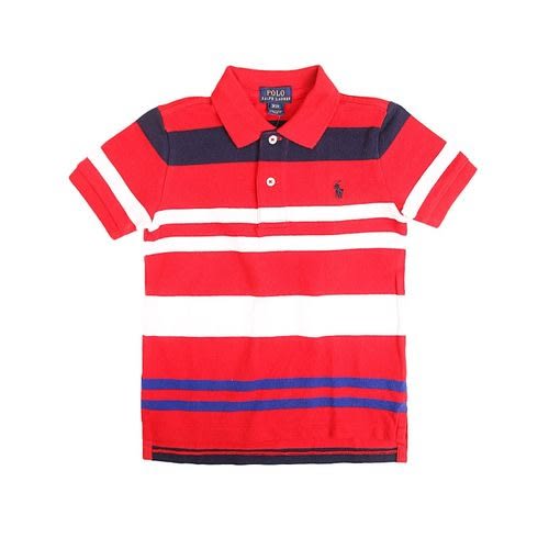 Boys Mesh Polo Top - Red