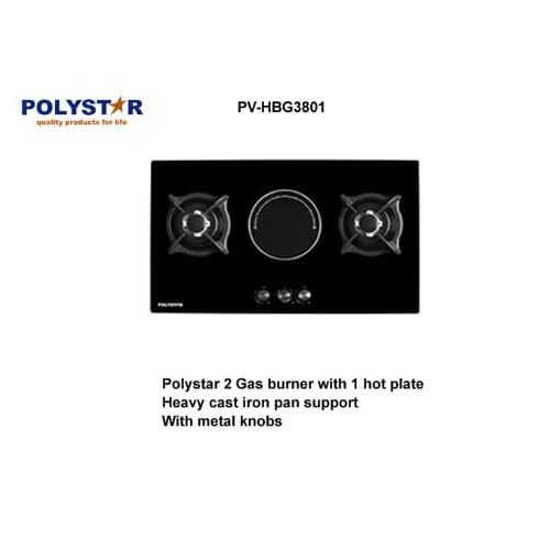 Tempered Glass 2 Burner + 1 Hot Plate -800x480mm- Pv-hbg3801