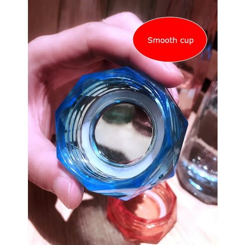Portable Crystal Clear Glass Water Bottle- Blue - 400ml