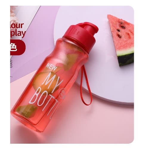 600ml Portable Plastic Water Bottle- Red