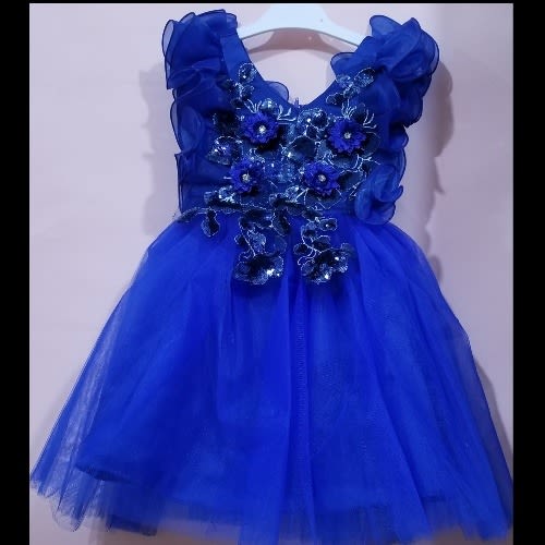 Children Stylish Dress-  Blue