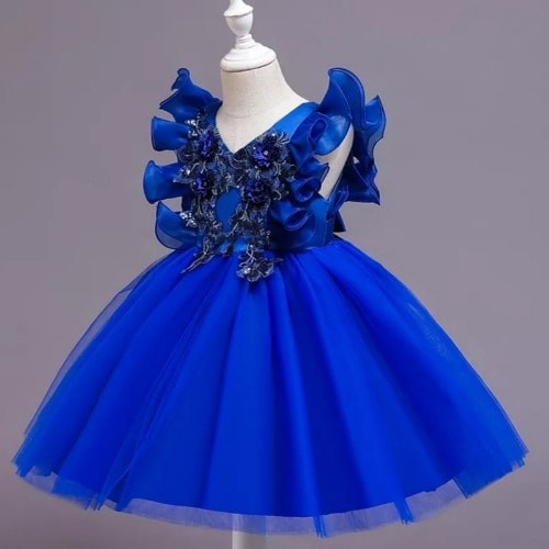 Children Stylish Dress-  Blue
