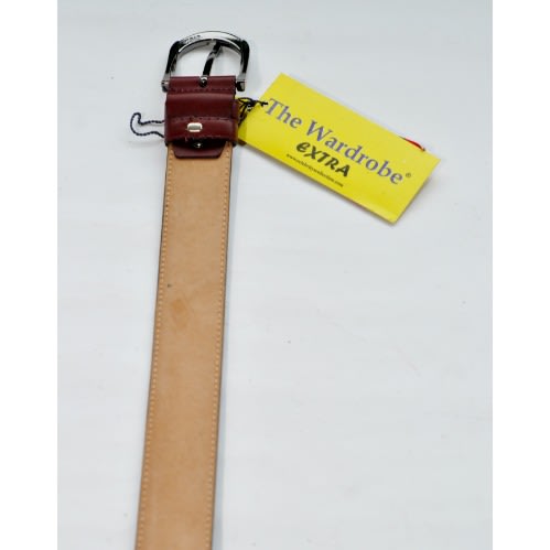 Men Crinkle Styled Leather Belt- Wine-mb-9627- Size: 115/46 Cm