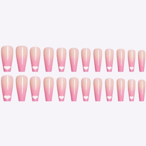 Ballet Coffin Full Cover Long Press-on Nail Tips - Sm14210426 - 24 Pieces