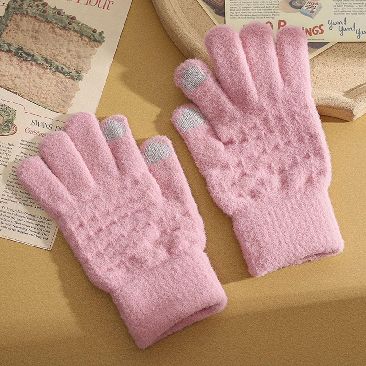 1 Pair Bicycle Autumn Winter Men Women Motorcycle Riding Pink