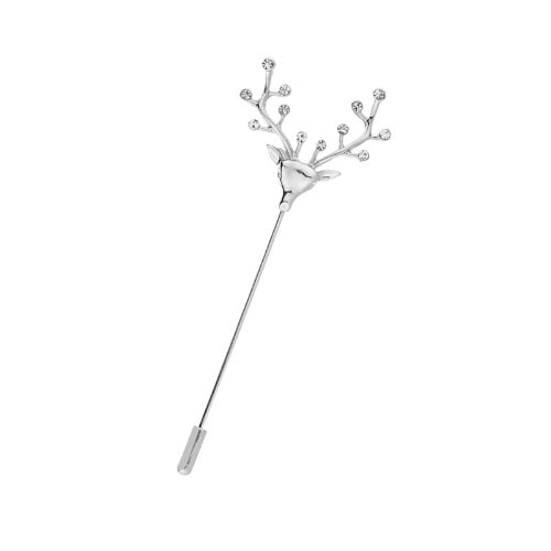 Cute Deer Silver Brooch