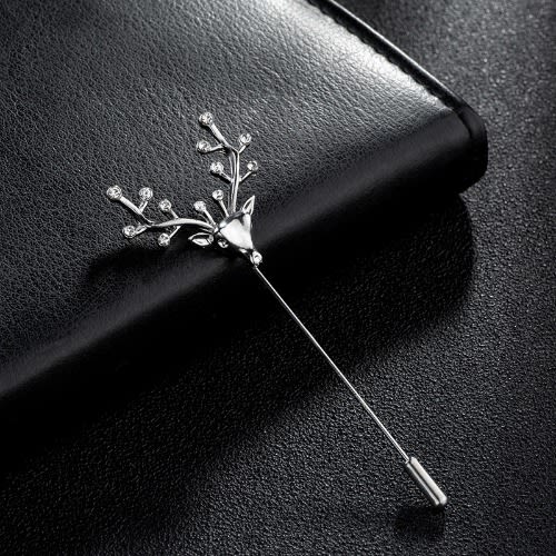 Cute Deer Silver Brooch