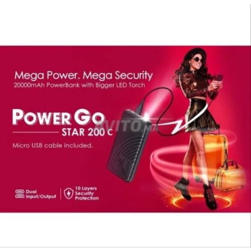 Star 200c Power Bank With Built In 3 Cables - 20000mah