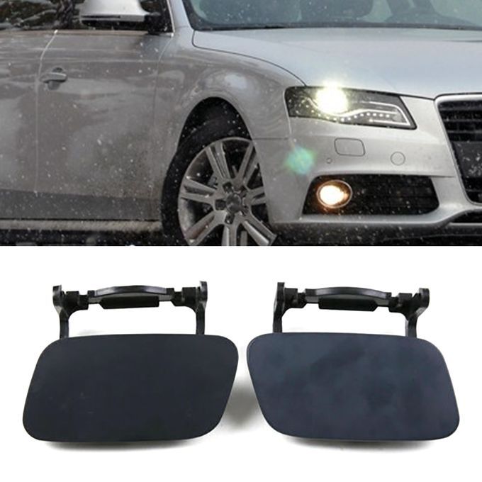 1 Pair Left Right Headlight Washer Jet Cover Spray-Black