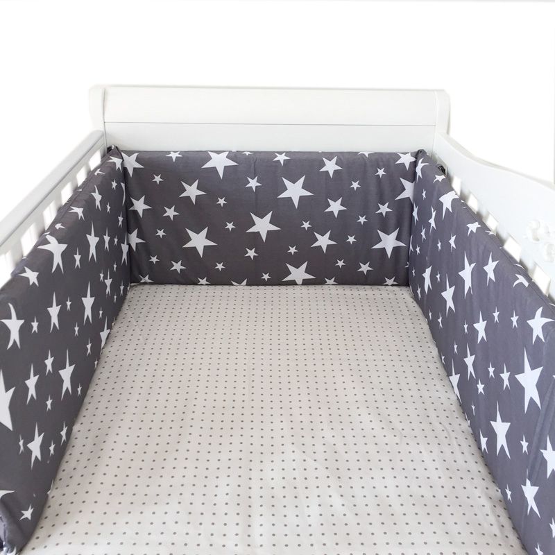 Collapsible 180*30cm Star Design Baby Bed Bumper Cotton Pad