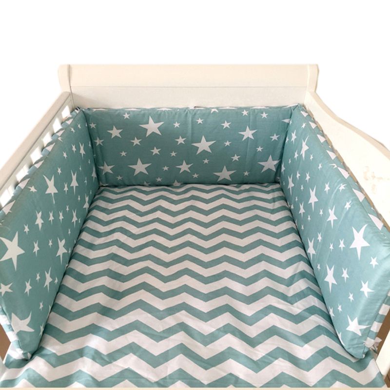 Collapsible 180*30cm Star Design Baby Bed Bumper Cotton Pad