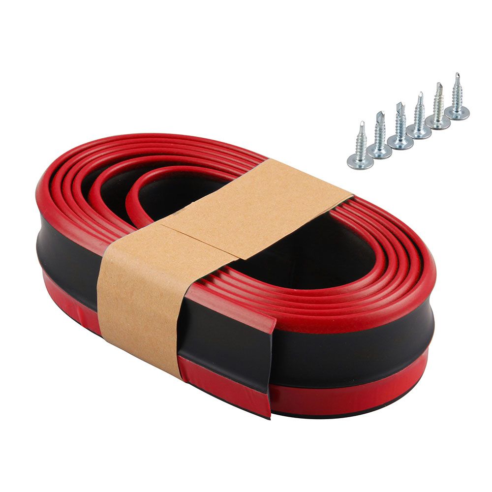 Fifan-48mm Width Rubber Soft Black Front Bumper Lip Kit Car