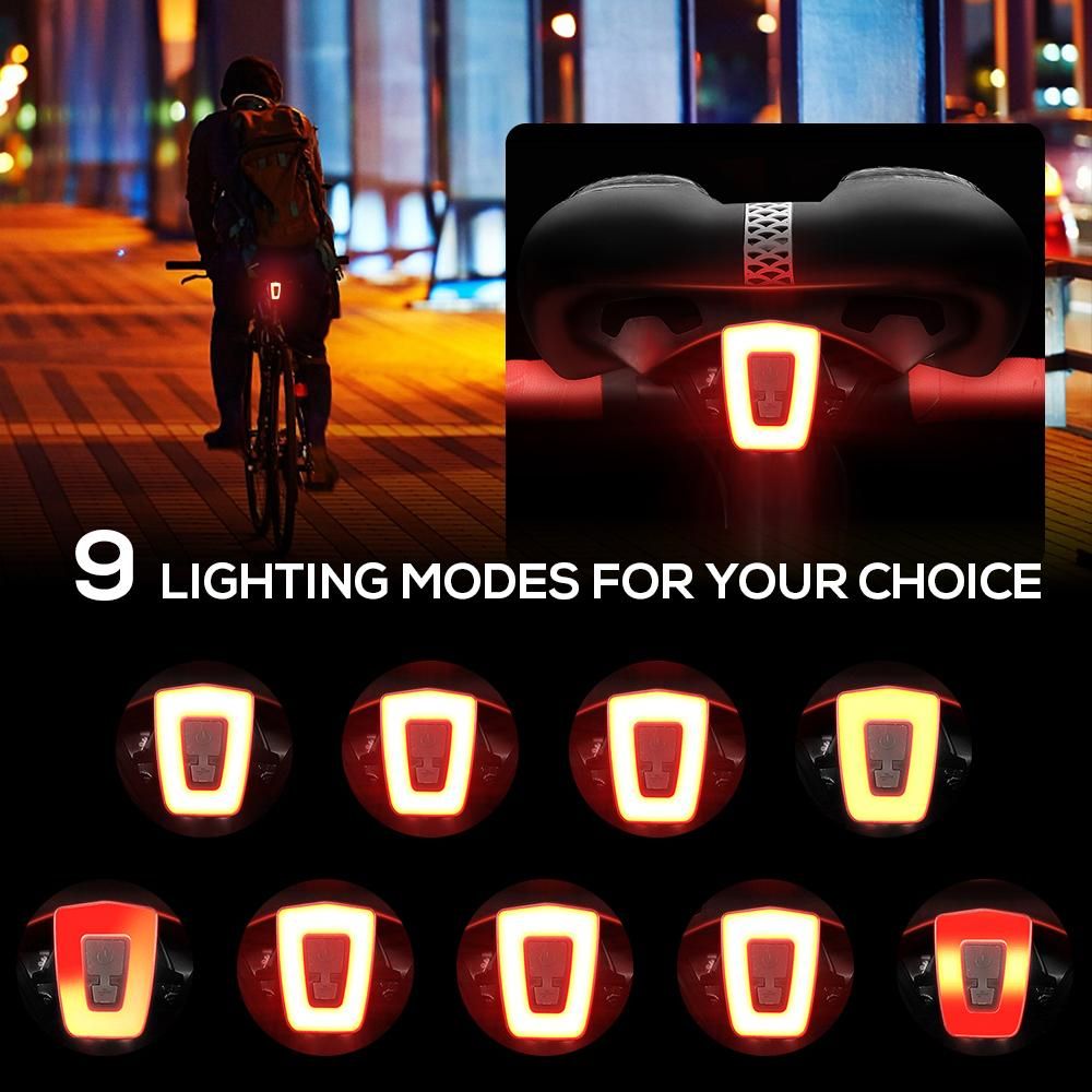 Bike Seat Padded Bicycle Saddle Cushion with Removable Rechargeable LED Tail Light for Men Women MTB Mountain Road Bike Cycling