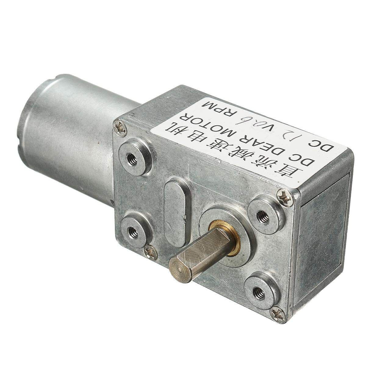 12V Geared Motor 0.6RPM Low Speed High Torque Turbo Worm 370 Right Angle US