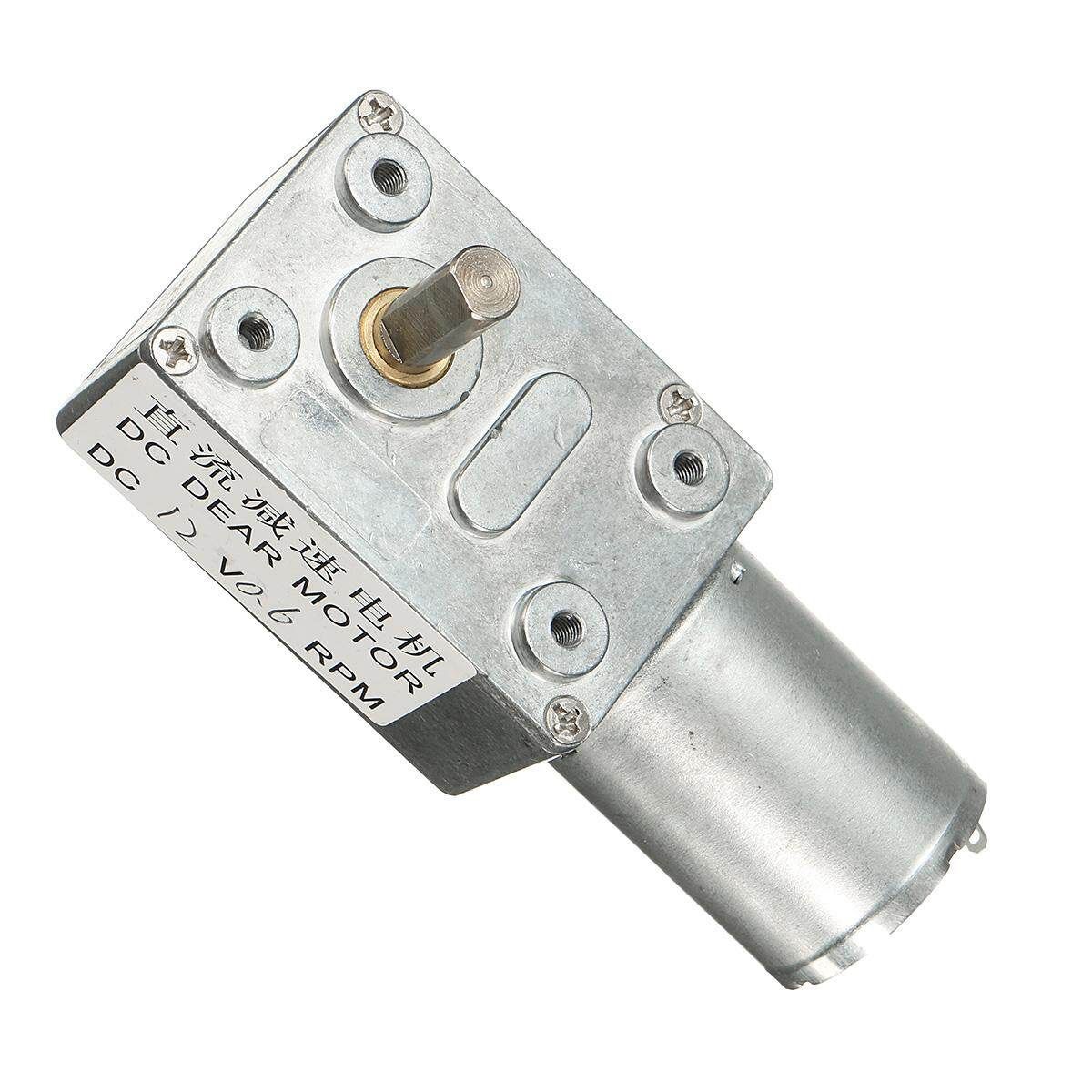 12V Geared Motor 0.6RPM Low Speed High Torque Turbo Worm 370 Right Angle US