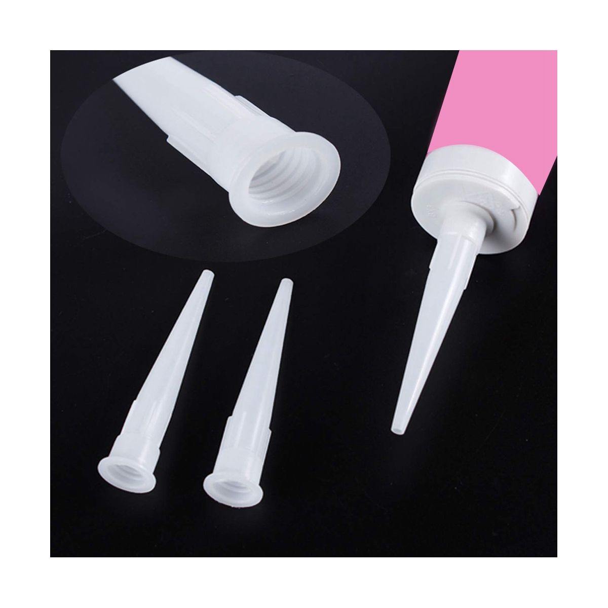 100 PCS Plastic Caulking Nozzles Extender Caulk Nozzle Tip