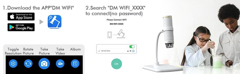 WiFi Digital Microscope HD 1080P Resolution 50 to 1000x Wireless Magnification Endoscope 8 LED Mini Camera with Updated Stand Portable Case, Compatible with iPhone iPad Android Mac Windows