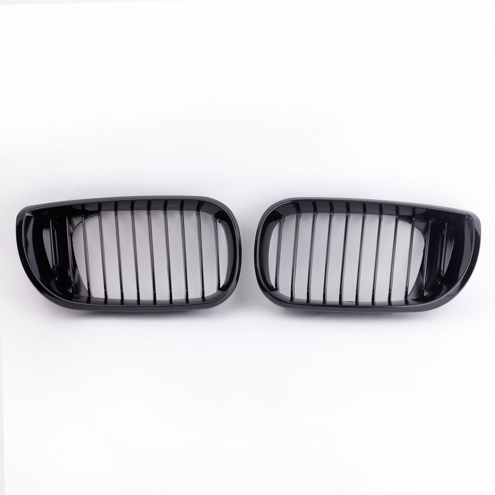 2Pcs Gloss Black Kidney Front Grille For BMW E46 3 Series 4
