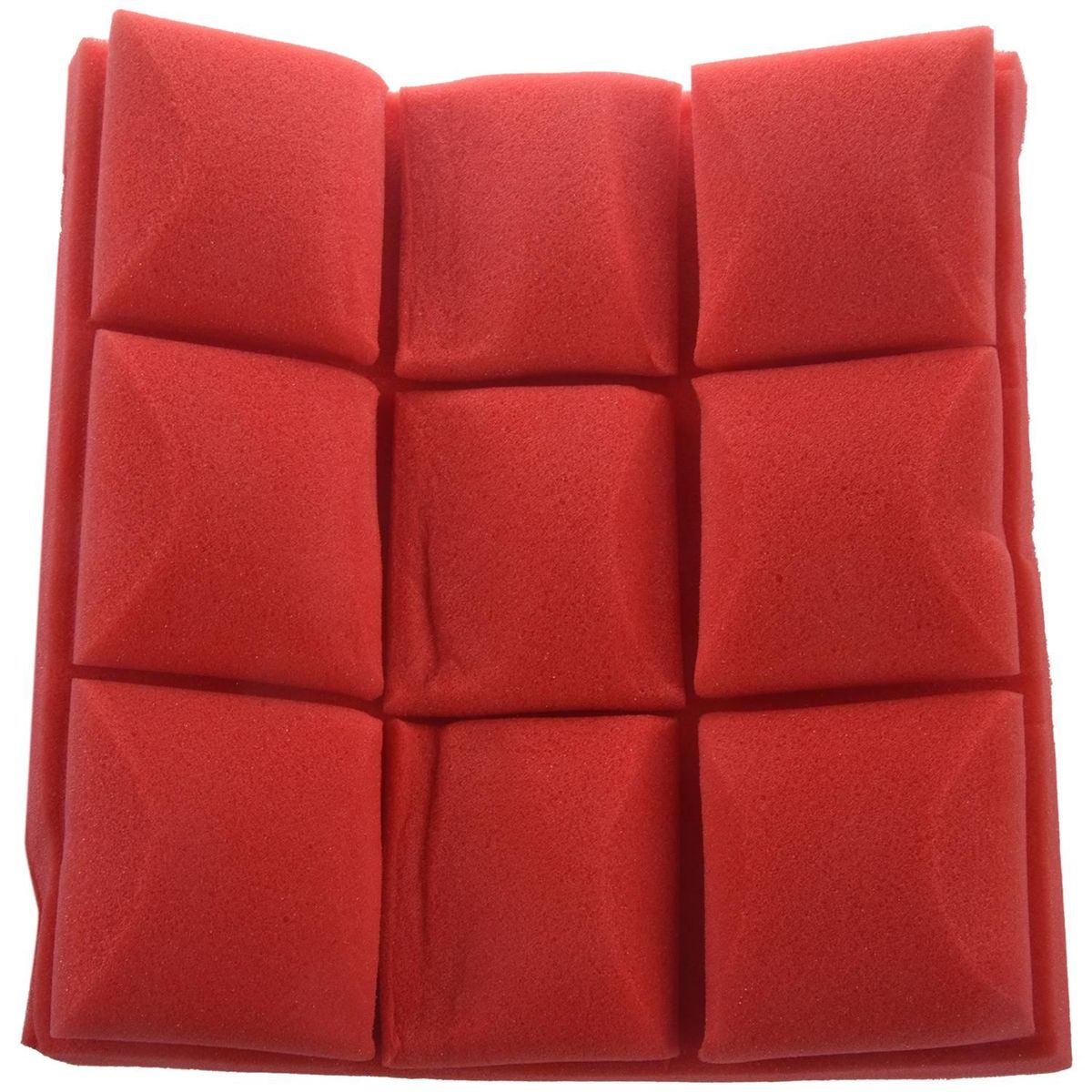 25X25X5cm Wallpaper Sticker Practical Acoustic Foam Panel Sound Stop Absorption Sponge Studio Ktv Living Room Bar Soundproof Solid Sponge 3D Wall Sticker (Red)