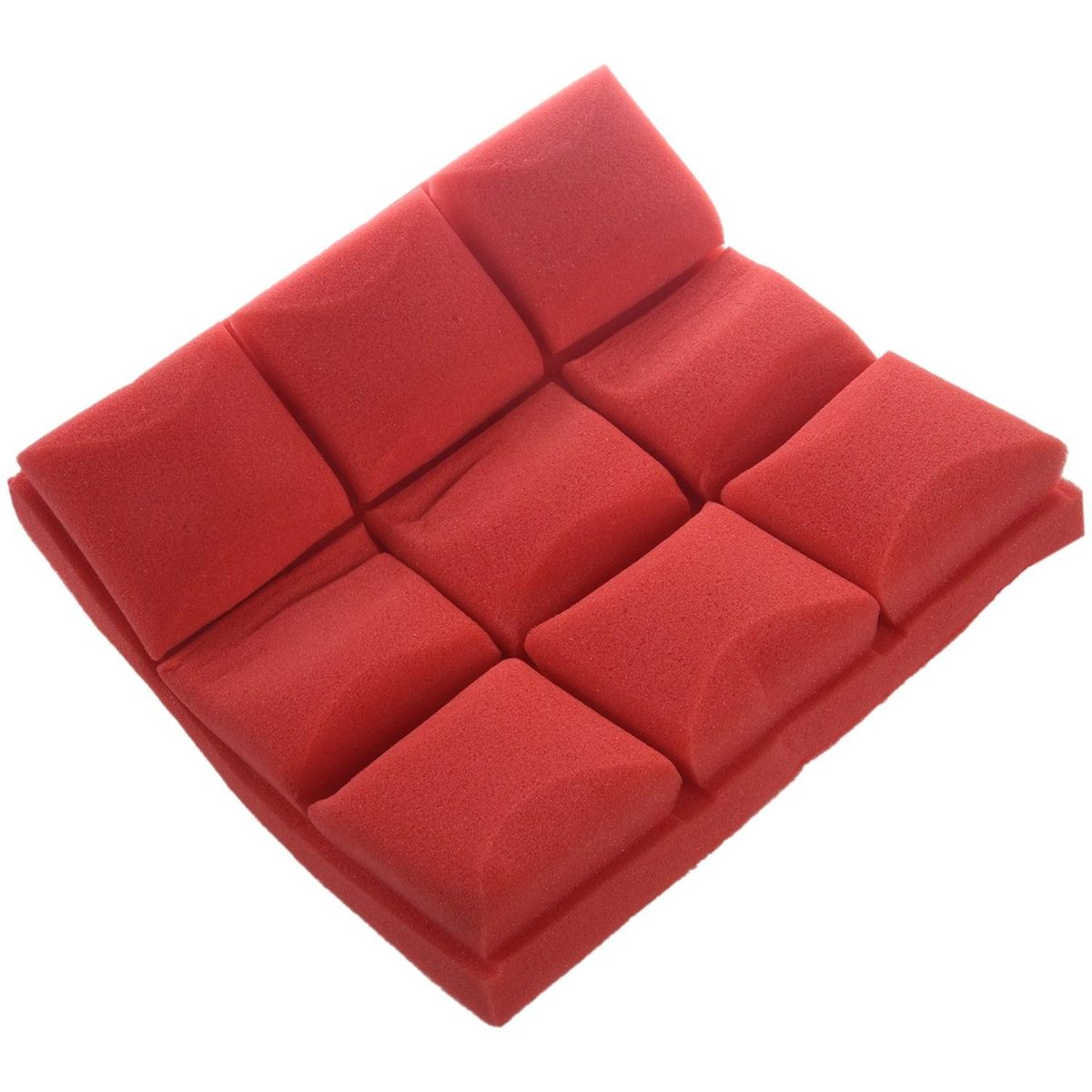 25X25X5cm Wallpaper Sticker Practical Acoustic Foam Panel Sound Stop Absorption Sponge Studio Ktv Living Room Bar Soundproof Solid Sponge 3D Wall Sticker (Red)