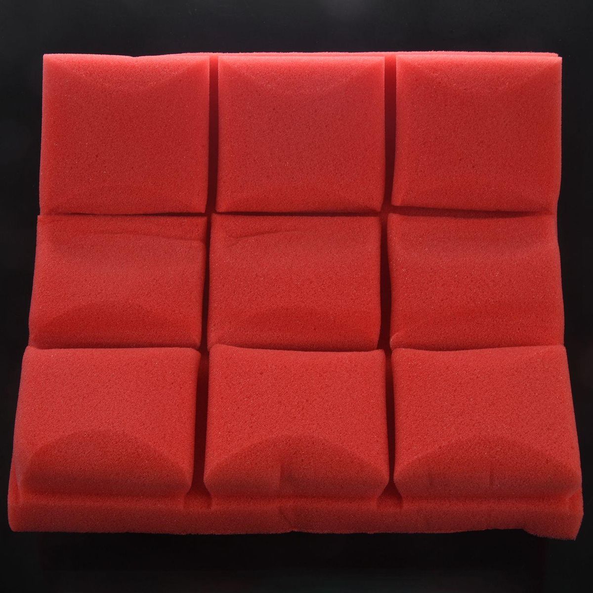 25X25X5cm Wallpaper Sticker Practical Acoustic Foam Panel Sound Stop Absorption Sponge Studio Ktv Living Room Bar Soundproof Solid Sponge 3D Wall Sticker (Red)