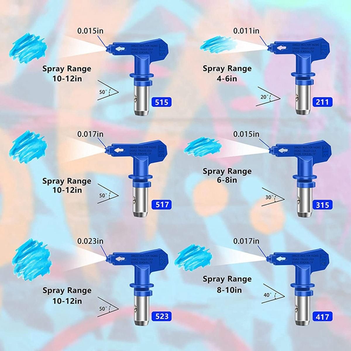 8Pcs Airless Paint Nozzles Set Reversible Spray Tips Airless Paint Sprayer Nozzle Tips Airless Sprayer Spraying Machine