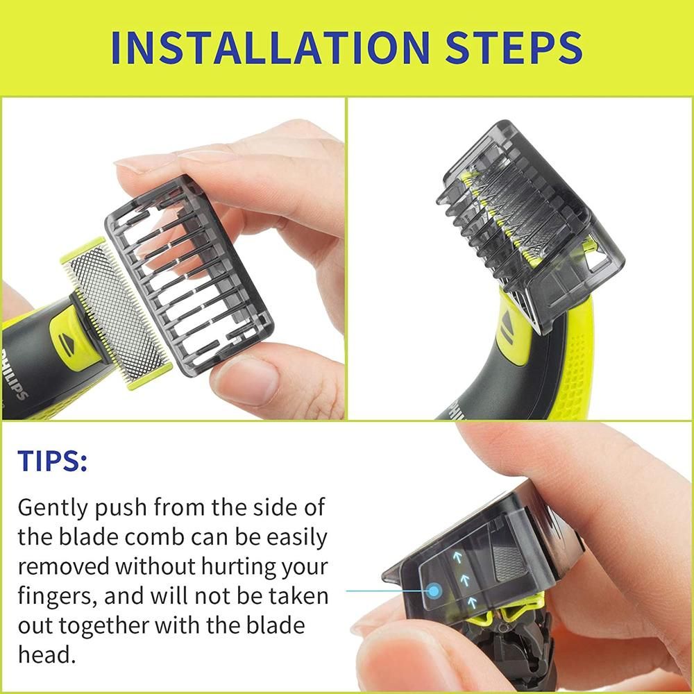 Trimmer Clipper Body Skin For P-hilips Norelco OneBlade Comb 1 2 3 5 Mm-4pc