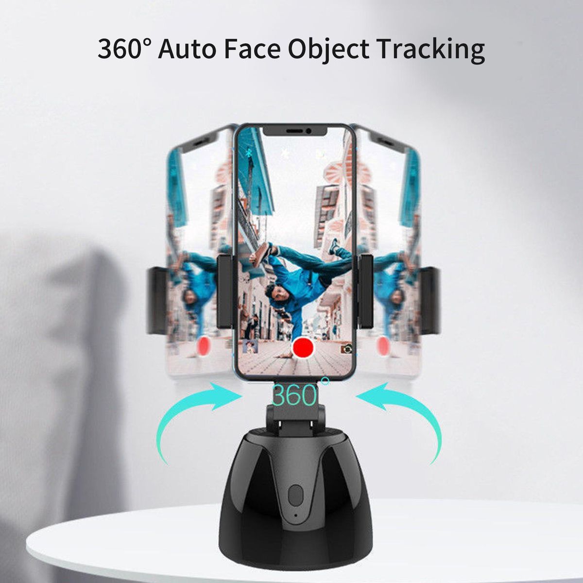 360° Object Tracking Holder Selfie Stick 360° Rotation Auto Face Object Tracking Release Your Hands Wireless BT Connection for all phones Intelligent Camera AI Composition for 1/4in Screw