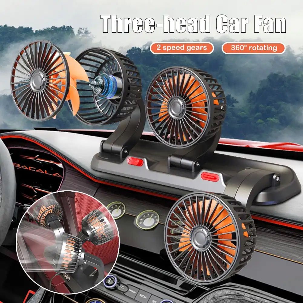 12v Triple Cooling Fan 2 Speed Adjustable