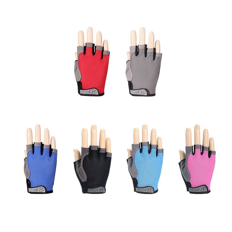 Summer Men Women Fitness Gloves Gym Weight Lifting Cycling Yoga Training Thin Breathable Antiskid Half Finger Gloves, Size:XL(Gray)
