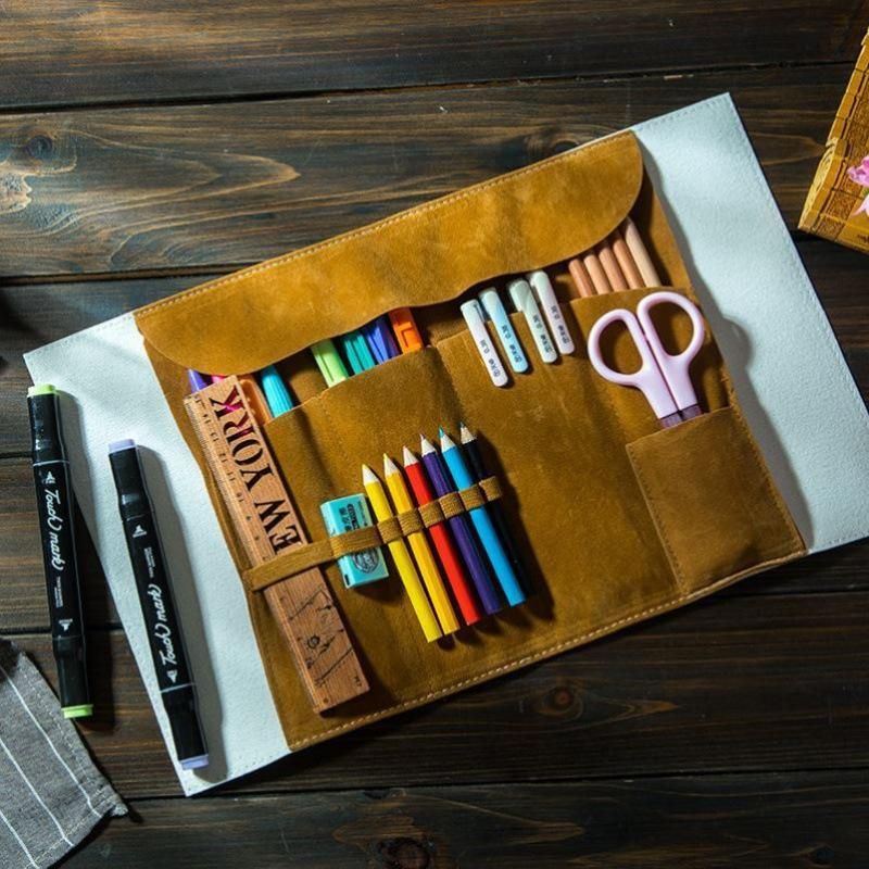Pen Storage Box Pencil Curtain Rolling Pencil Case Japanese-Style Retro Chinese Style New Popular Middle School Student Beautiful