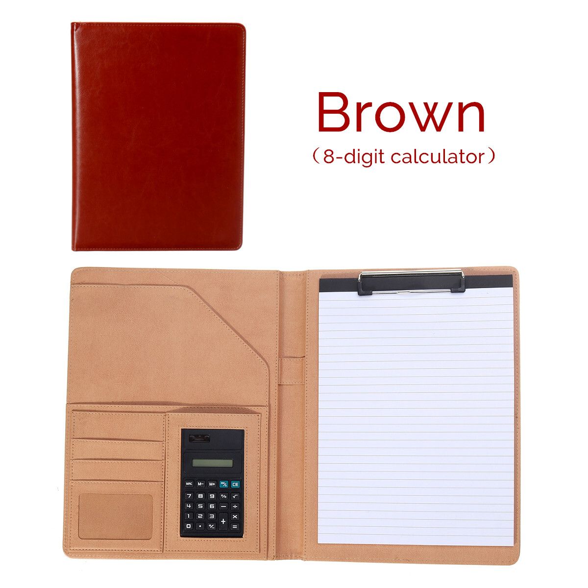 A4 Conference Folder Organiser Calculator PU Business Document Office Note Pad Pattern 4