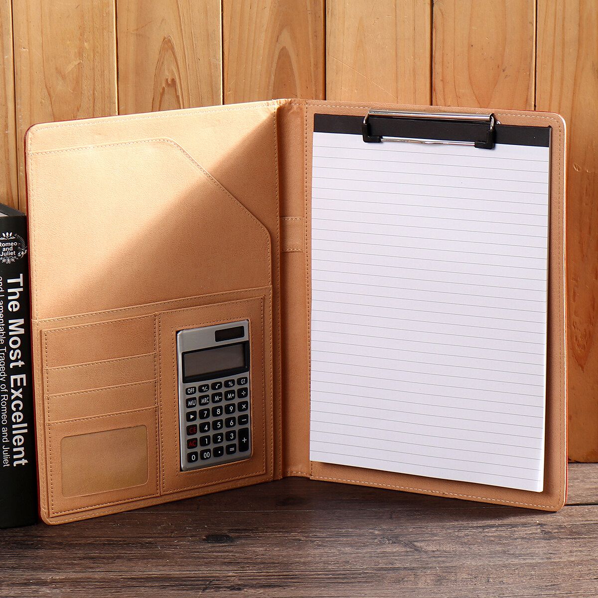 A4 Conference Folder Organiser Calculator PU Business Document Office Note Pad Pattern 4