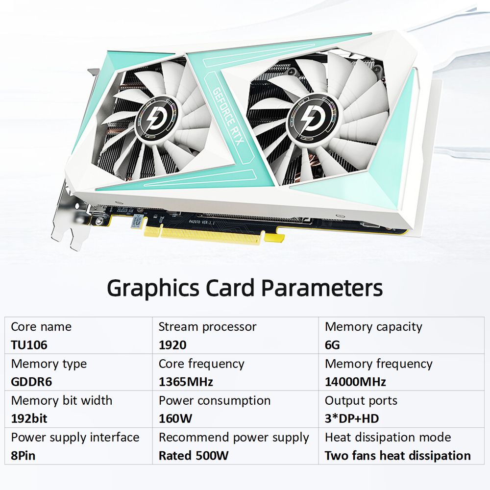 Peladn RTX2060 6G Gaming Graphics Card 6G/192bit/GDDR6