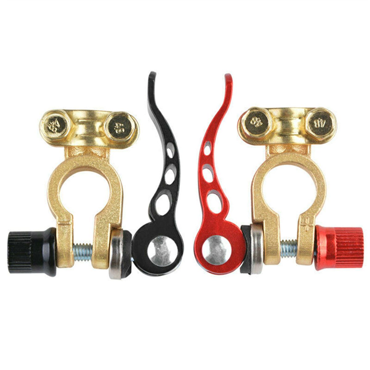 2Pcs Car Battery Terminal Connector Clamp Adjust Quick