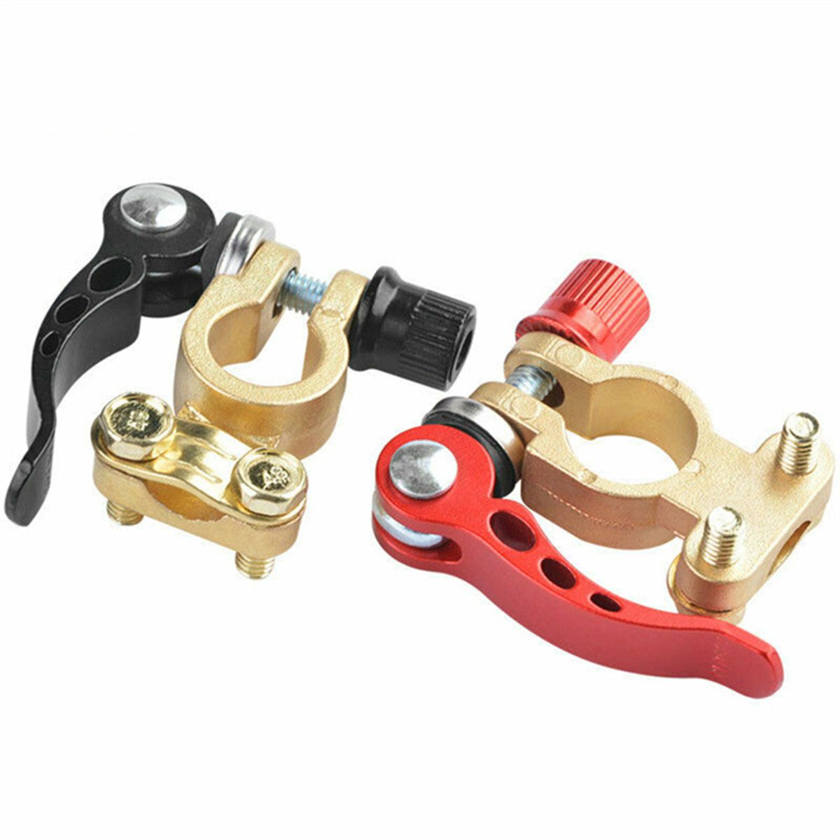 2Pcs Car Battery Terminal Connector Clamp Adjust Quick