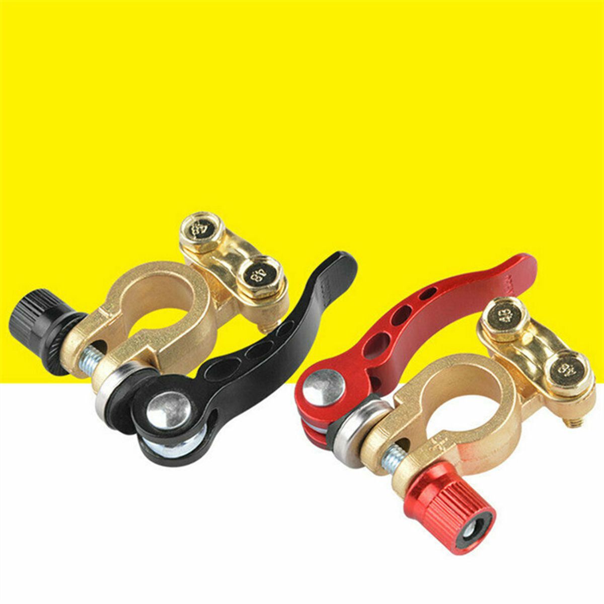 2Pcs Car Battery Terminal Connector Clamp Adjust Quick