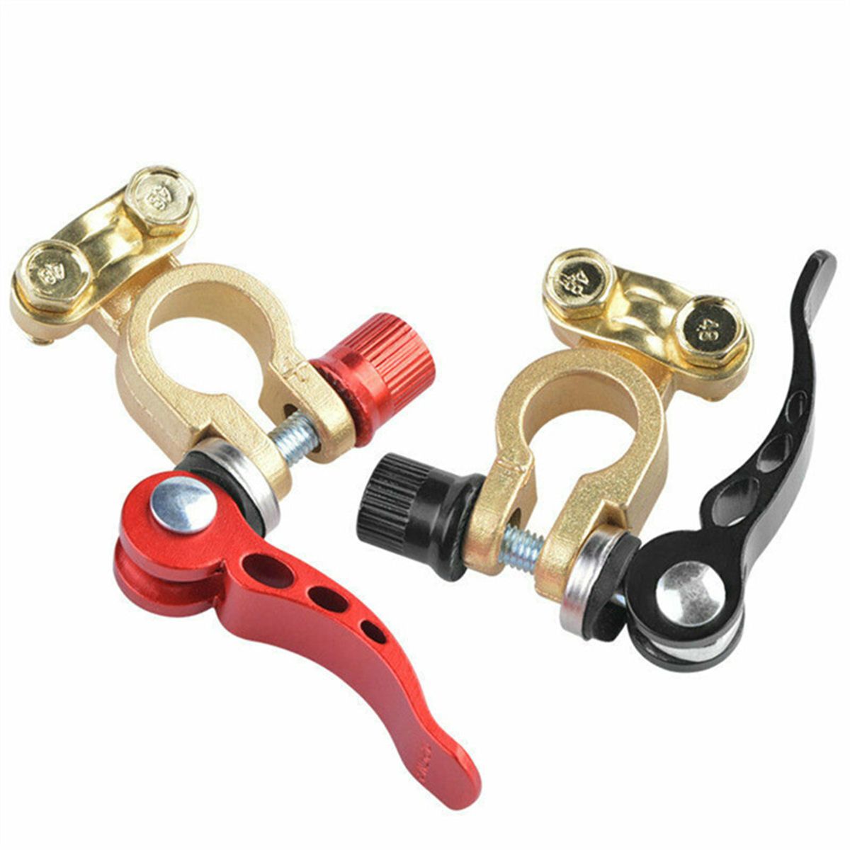 2Pcs Car Battery Terminal Connector Clamp Adjust Quick