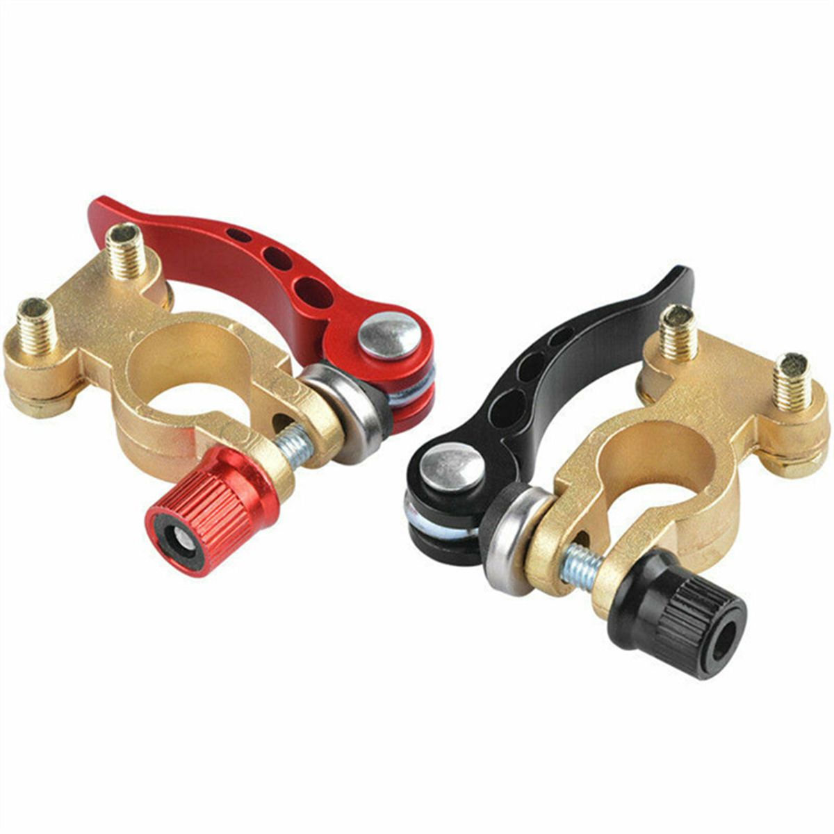 2Pcs Car Battery Terminal Connector Clamp Adjust Quick