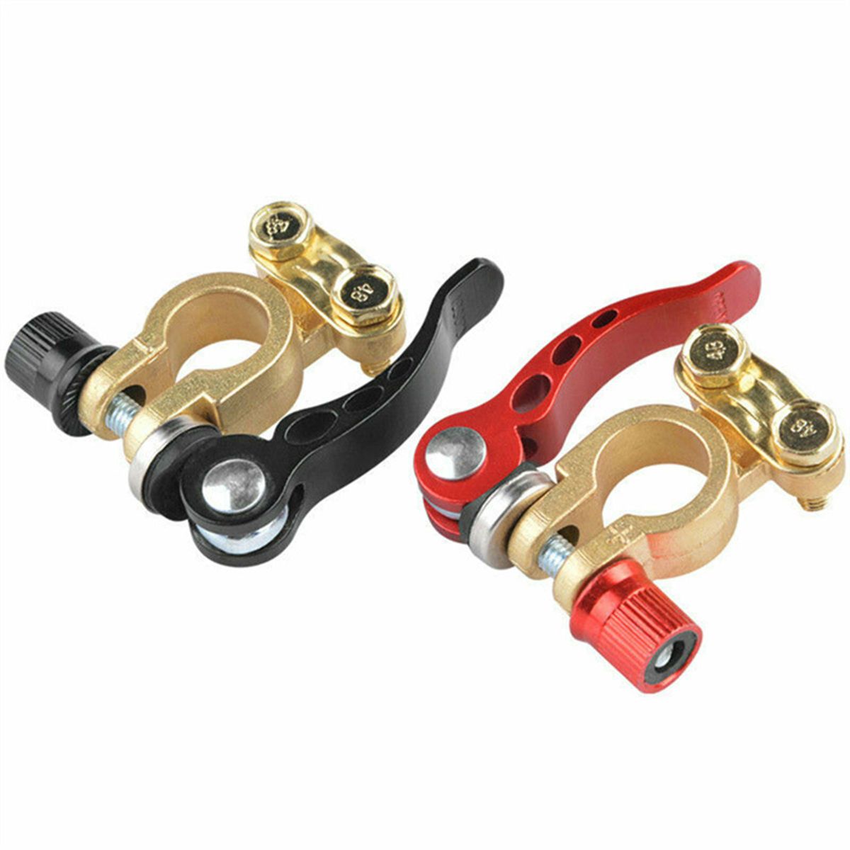 2Pcs Car Battery Terminal Connector Clamp Adjust Quick
