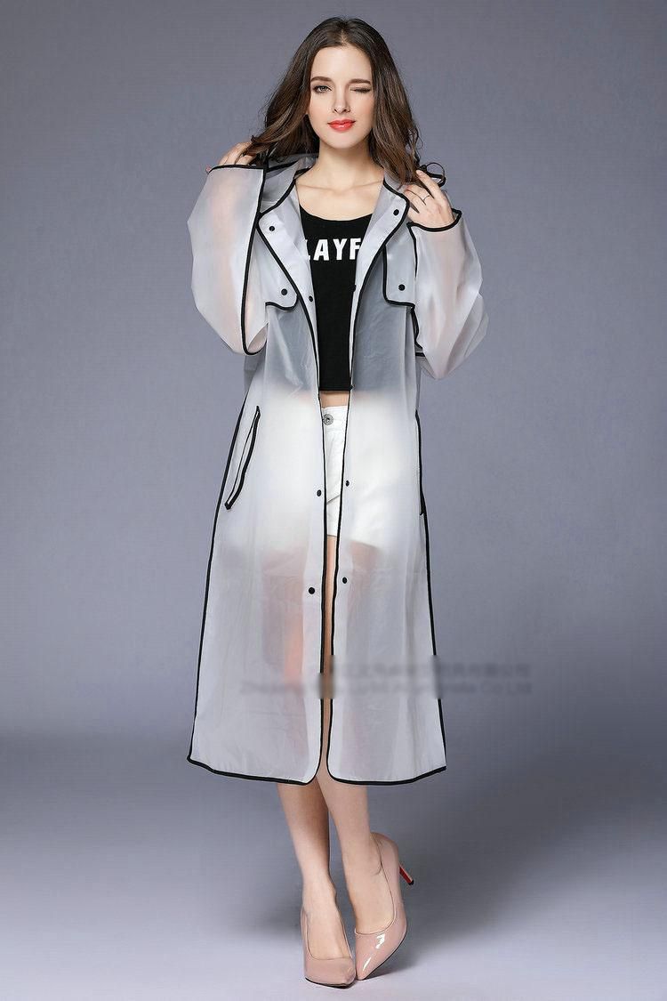 Ladies Waterproof Long Translucent Raincoat