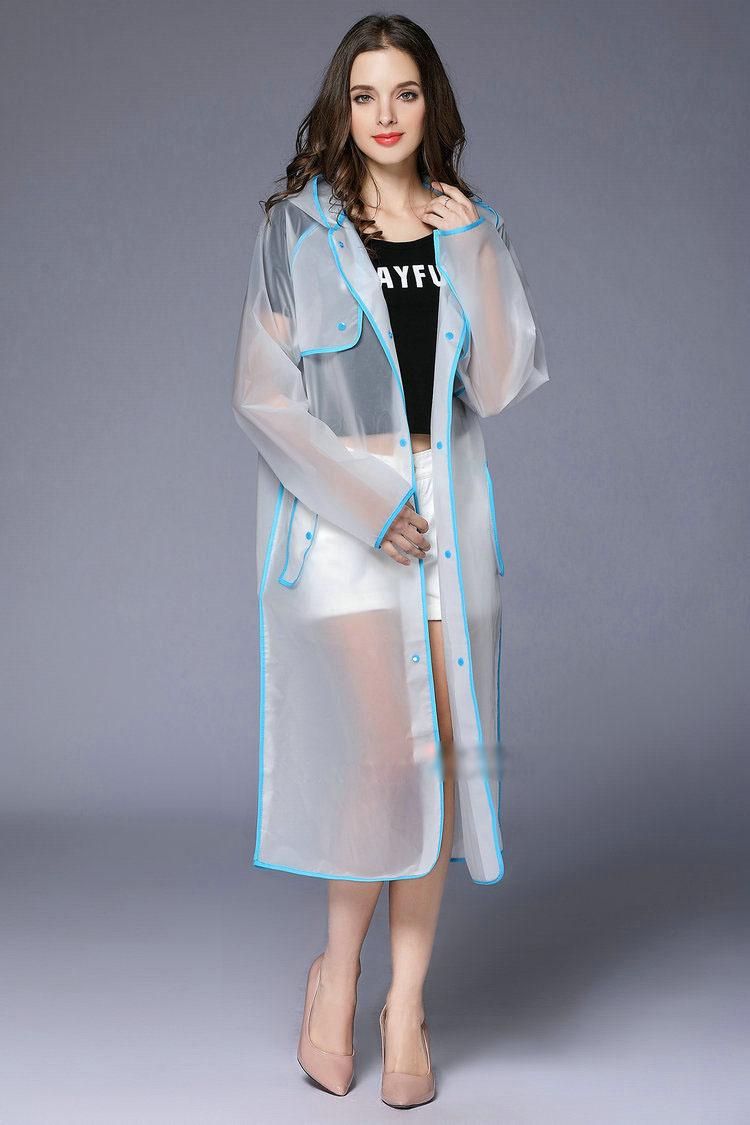 Ladies Waterproof Long Translucent Raincoat