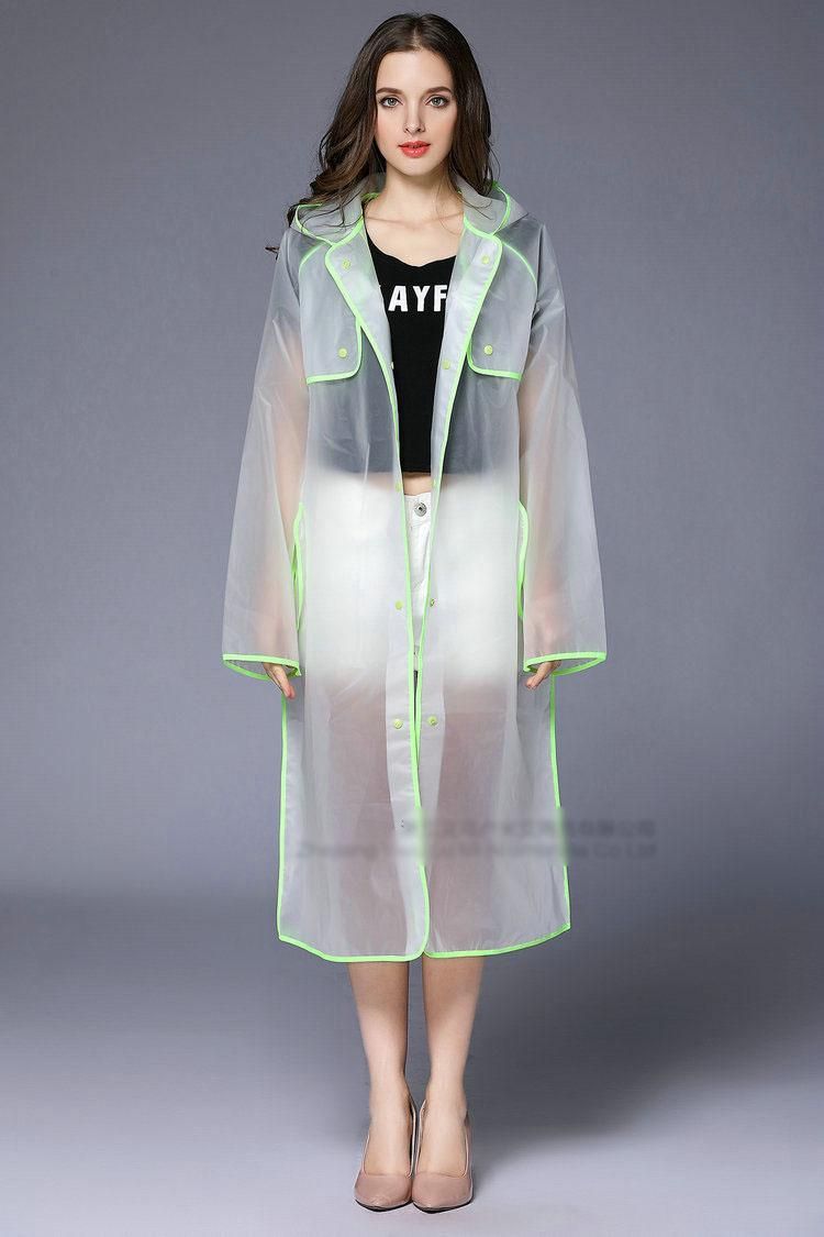 Ladies Waterproof Long Translucent Raincoat