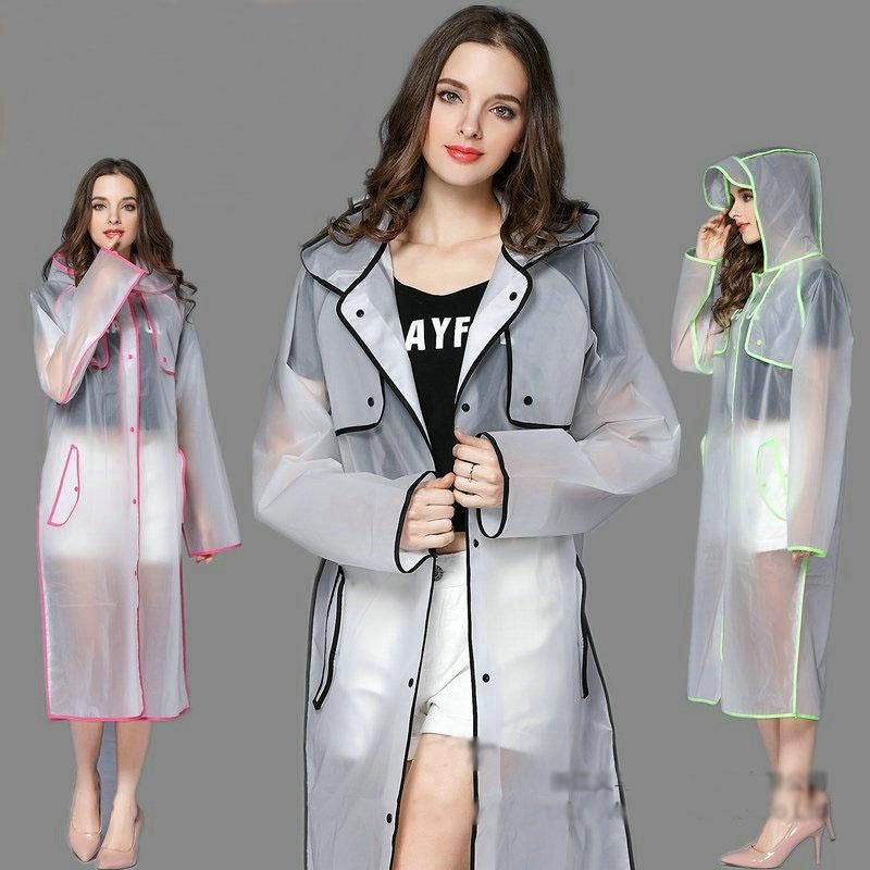 Ladies Waterproof Long Translucent Raincoat