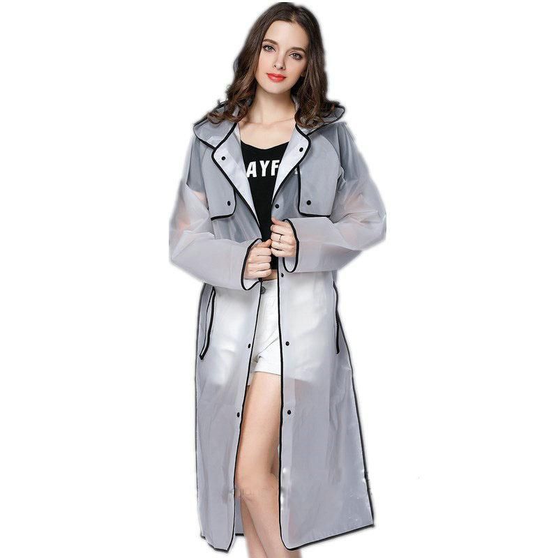 Ladies Waterproof Long Translucent Raincoat