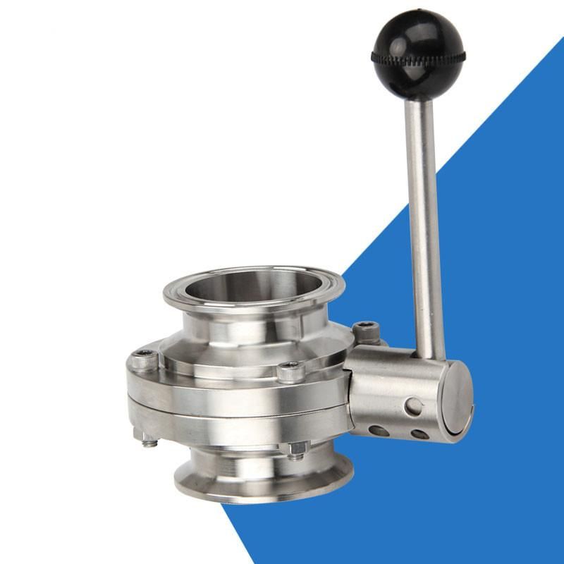 304/316 Sanitary Stainless Steel Quick-Installation Butterfly Valve Quick Coupler Chuck Chuck Sleeve Clamp Butterfly Valve Manual