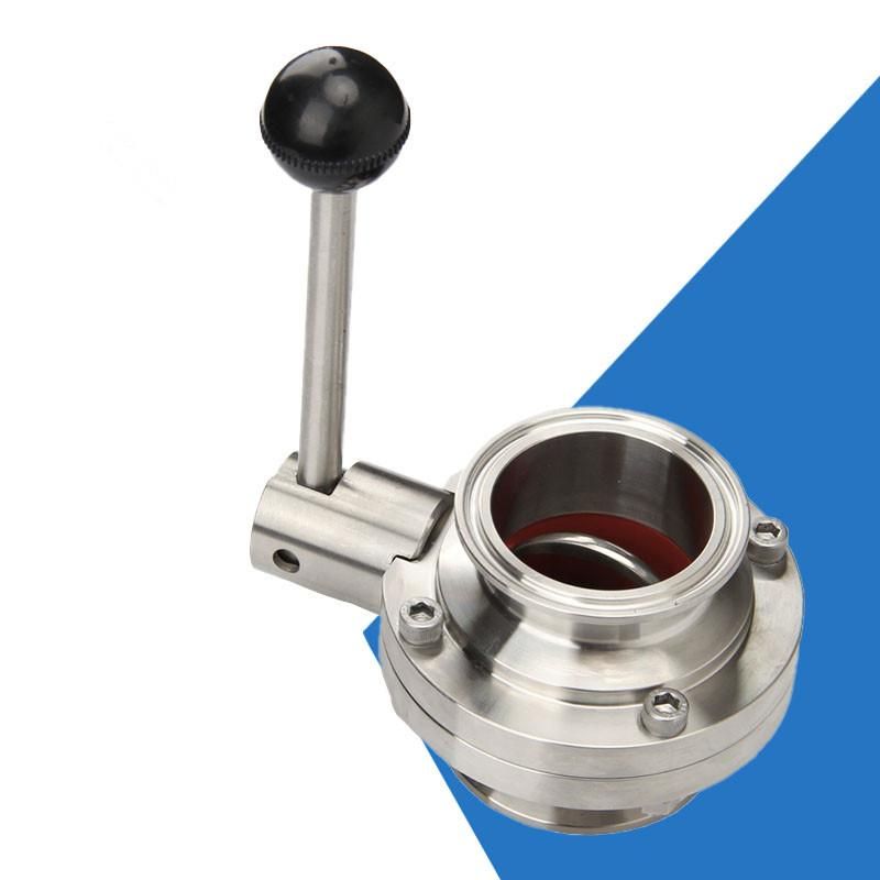 304/316 Sanitary Stainless Steel Quick-Installation Butterfly Valve Quick Coupler Chuck Chuck Sleeve Clamp Butterfly Valve Manual